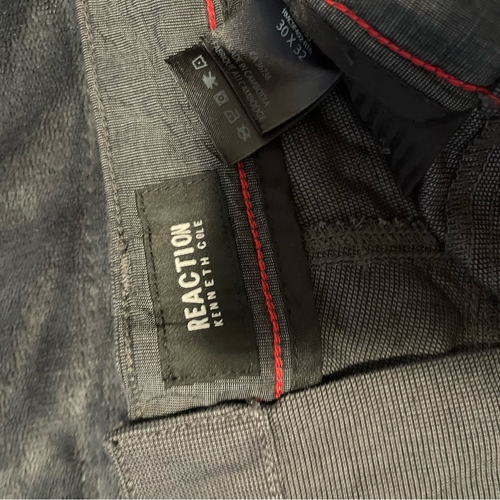 Express Gray Jeans with Red Stitching and Classic Weave